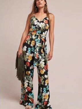 Yumi Kim Floral Jumpsuit | Wide Leg Vacation Wedding Guest Jumpsuit Size XL